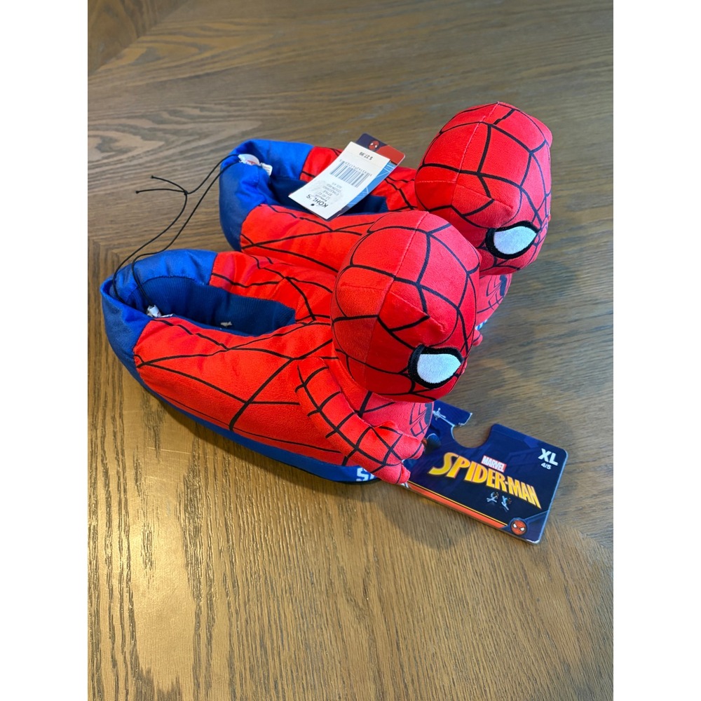 Marvel Spider-Man Kids Plush Slippers Red Blue 3D Character XL 4/5 ETML5156KO